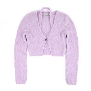 NEW Alexander Wang Twinset Halter Cardigan Pullover Lavender Frost Alpaca Knit